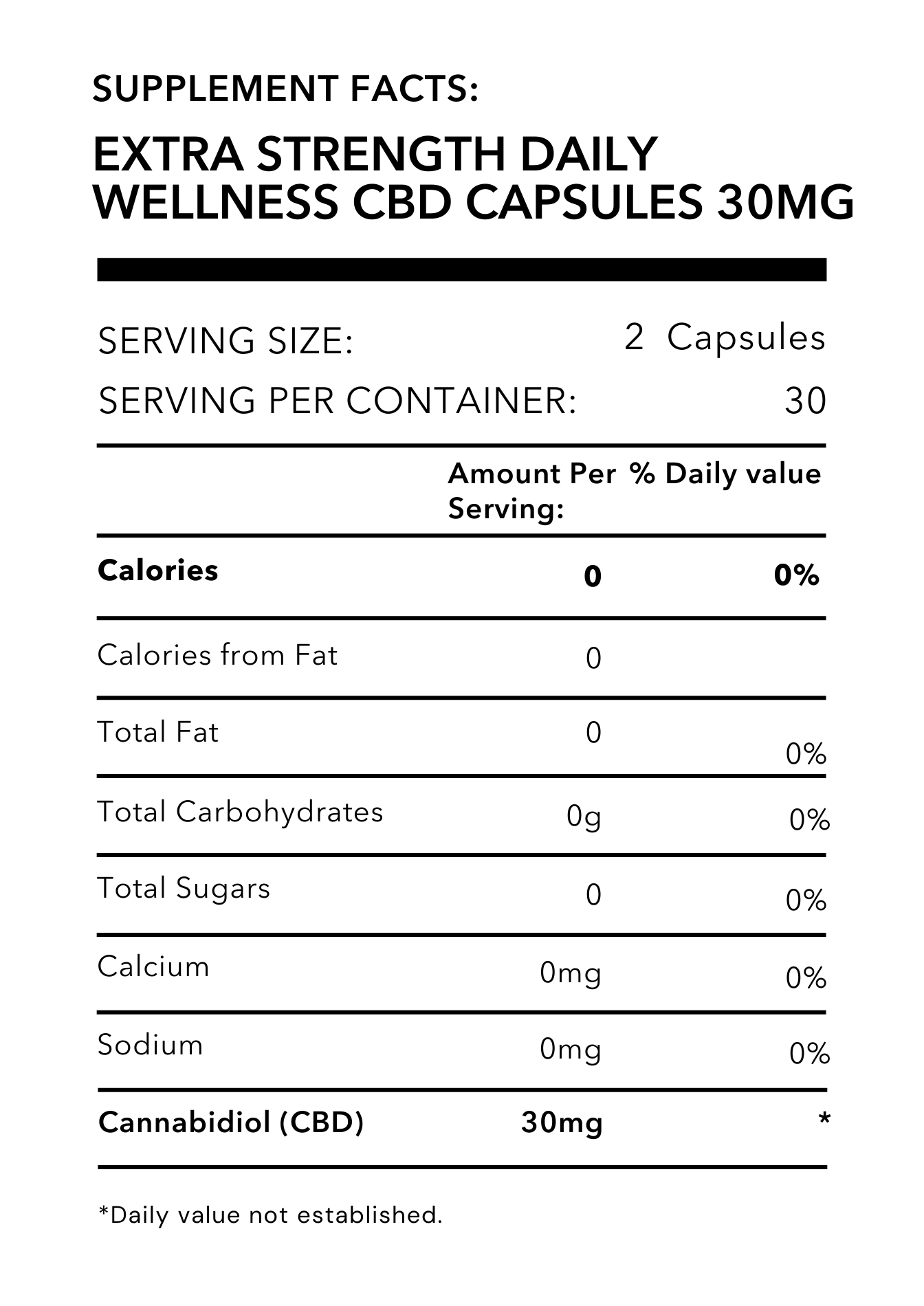 Daily Wellness 30mg CBD Capsules 60 ct Wholesale - NextEvo Naturals