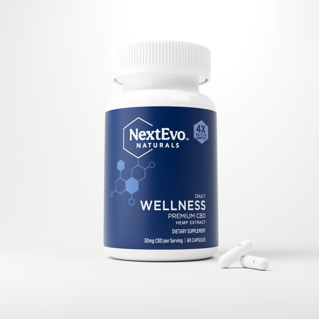 Daily Wellness 15mg CBD Capsules 60 ct - NextEvo Naturals 4x Faster Absorption | Best CBD