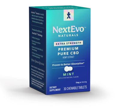 Extra Strength CBD Chewable Mints 360 ct - NextEvo Naturals 4x Faster Absorption | Best CBD