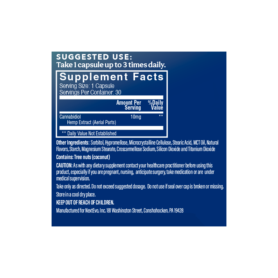 Water Soluble CBD Capsules - 10mg - NextEvo Naturals 4x Faster Absorption | Best CBD